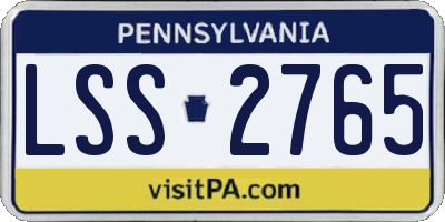 PA license plate LSS2765