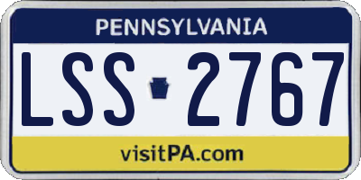 PA license plate LSS2767