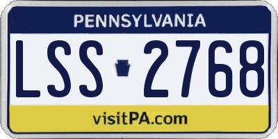 PA license plate LSS2768