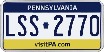 PA license plate LSS2770