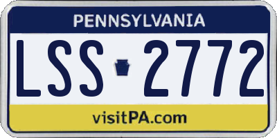 PA license plate LSS2772