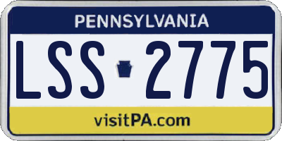 PA license plate LSS2775