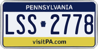 PA license plate LSS2778