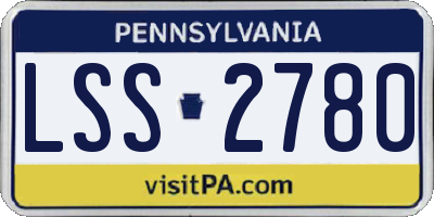 PA license plate LSS2780