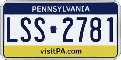PA license plate LSS2781