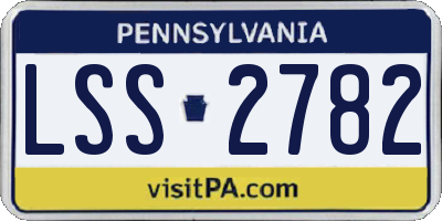 PA license plate LSS2782