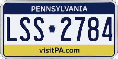 PA license plate LSS2784