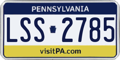 PA license plate LSS2785