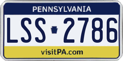PA license plate LSS2786