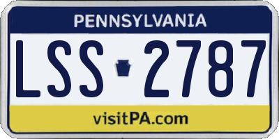 PA license plate LSS2787