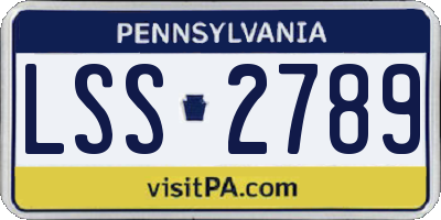 PA license plate LSS2789