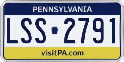 PA license plate LSS2791