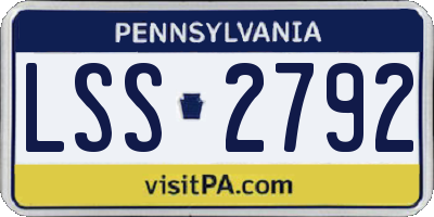 PA license plate LSS2792