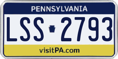 PA license plate LSS2793
