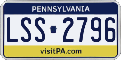 PA license plate LSS2796
