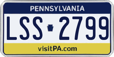 PA license plate LSS2799