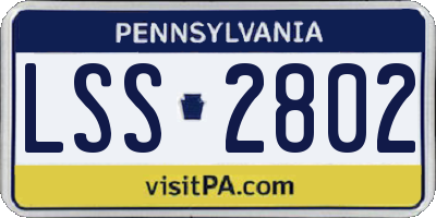 PA license plate LSS2802