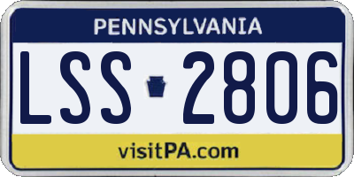 PA license plate LSS2806