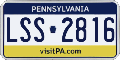 PA license plate LSS2816