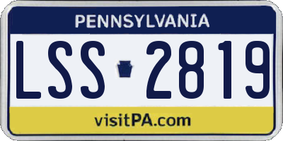 PA license plate LSS2819
