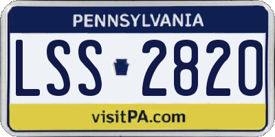 PA license plate LSS2820