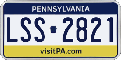 PA license plate LSS2821