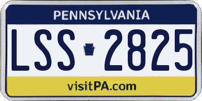 PA license plate LSS2825