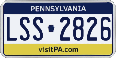 PA license plate LSS2826