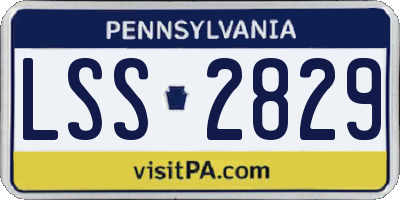 PA license plate LSS2829