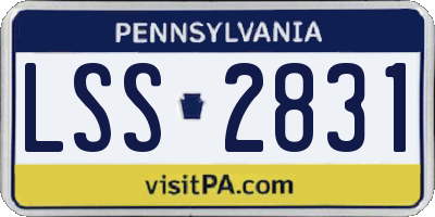 PA license plate LSS2831