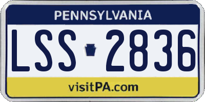 PA license plate LSS2836