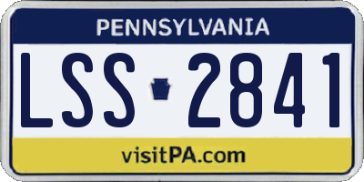 PA license plate LSS2841