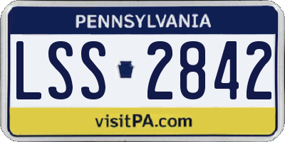 PA license plate LSS2842
