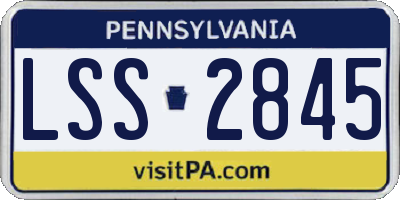 PA license plate LSS2845