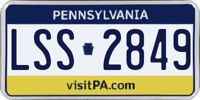 PA license plate LSS2849