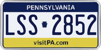 PA license plate LSS2852