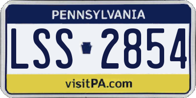 PA license plate LSS2854