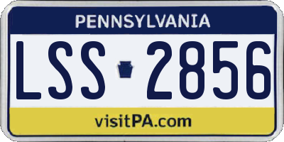 PA license plate LSS2856