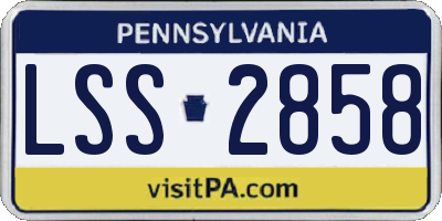 PA license plate LSS2858