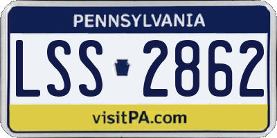 PA license plate LSS2862