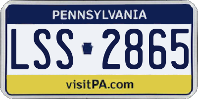 PA license plate LSS2865