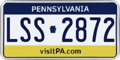 PA license plate LSS2872