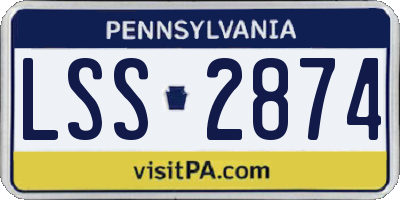 PA license plate LSS2874