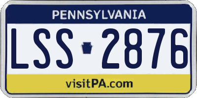 PA license plate LSS2876