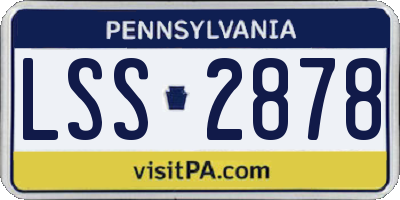 PA license plate LSS2878
