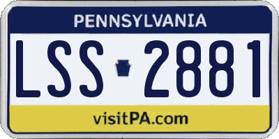 PA license plate LSS2881