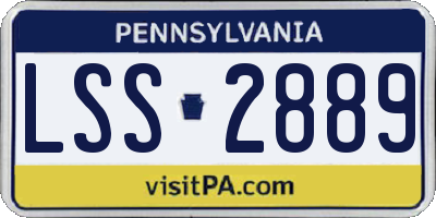 PA license plate LSS2889