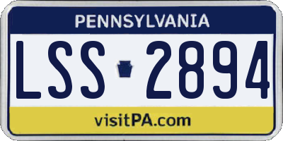 PA license plate LSS2894
