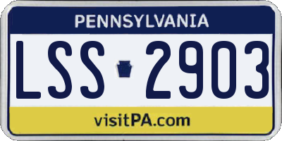 PA license plate LSS2903