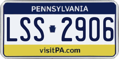 PA license plate LSS2906